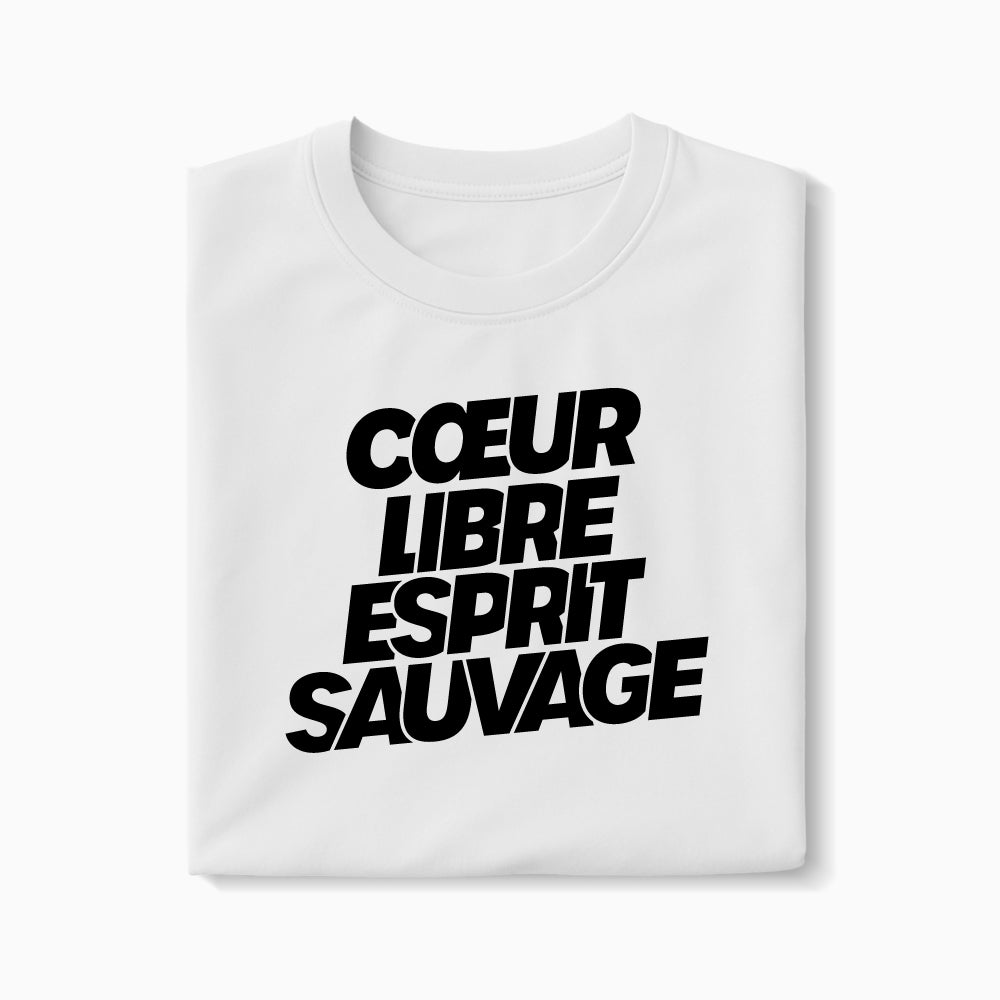 T-shirt Cœur libre, esprit sauvage XS Blanc - Imprimé en France