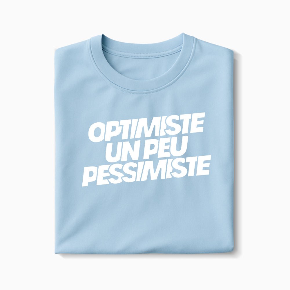 T-shirt Optimiste Un Peu Pessimiste XS Bleu_arctique - Imprimé en France