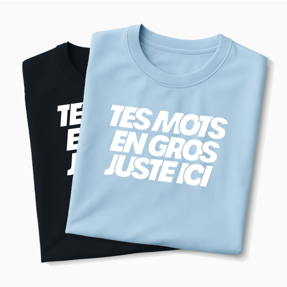 Lot de 2 T-shirts à personnaliser – Offre Noël ( - 15%) 2 t-shirts - Imprimé en France