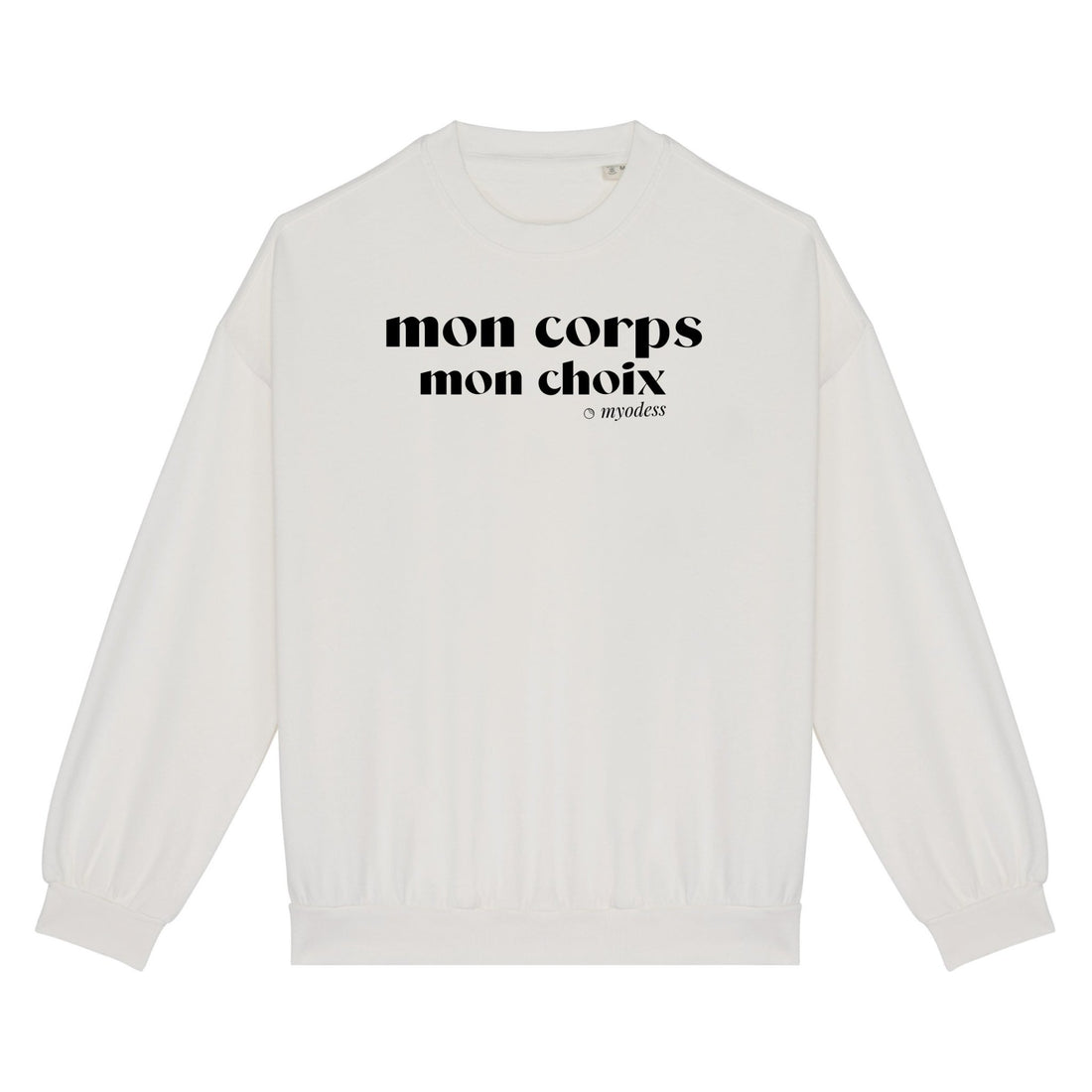 Sweatshirt Mon corps Mon choix - Capsule myodess XS Beige/Noir - Imprimé en France