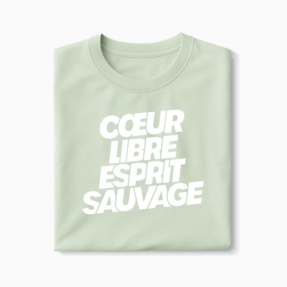 T-shirt Cœur libre, esprit sauvage XS Vert_celadon - Imprimé en France