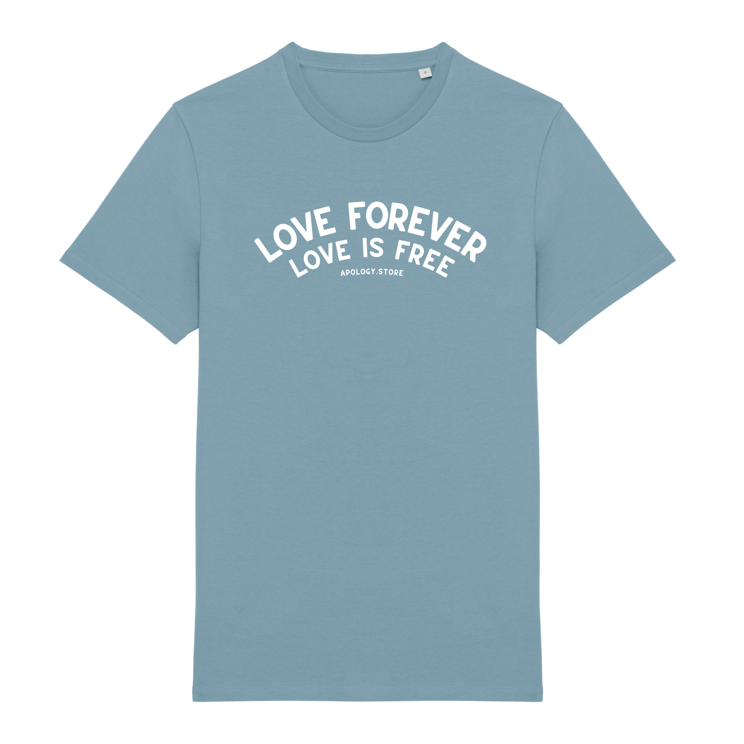 T-shirt Love Forever Love Is Free - Fabriqué au Portugal XS Bleu_arctique - Imprimé en France