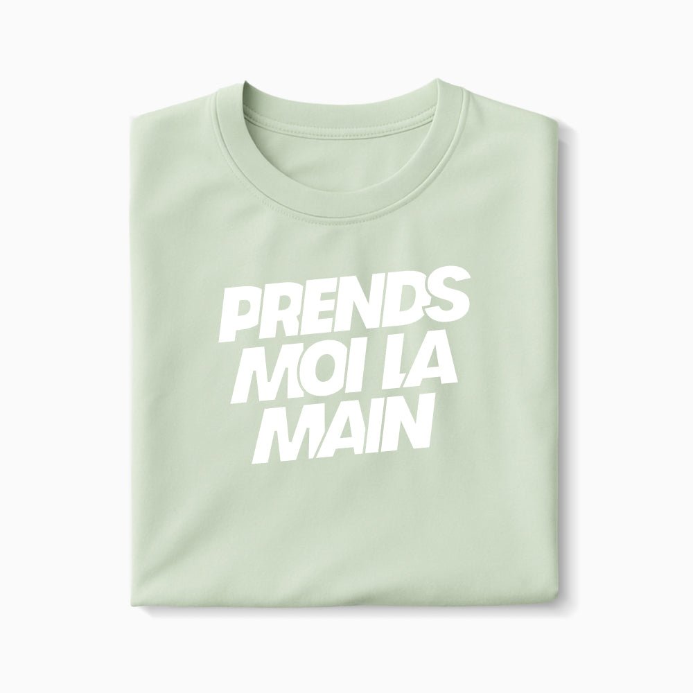 T-shirt Prends Moi La Main XS Vert_celadon - Imprimé en France