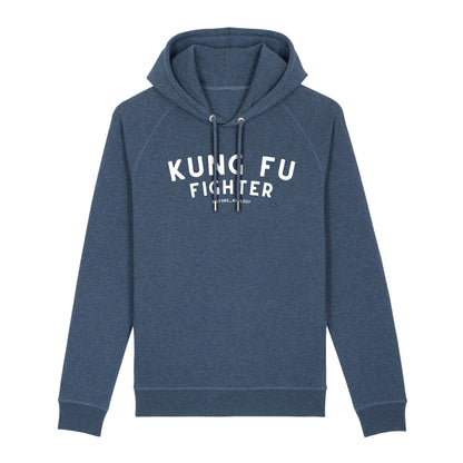 Sweat à Capuche Kung Fu Fighter - coton bio XS Indigo - Imprimé en France