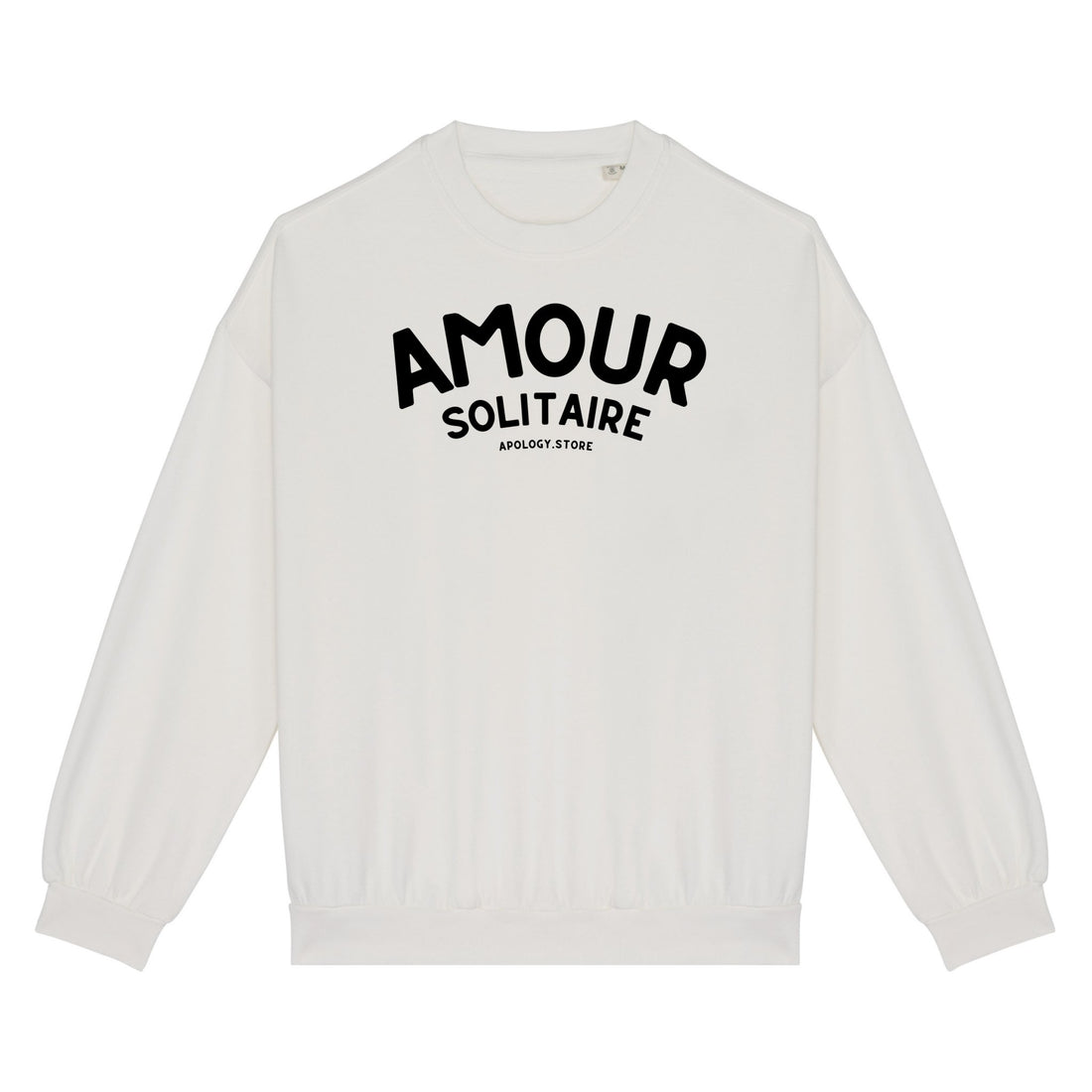Sweat-shirt Amour Solitaire - Fabriqué au Portugal XS Ivoire - Imprimé en France