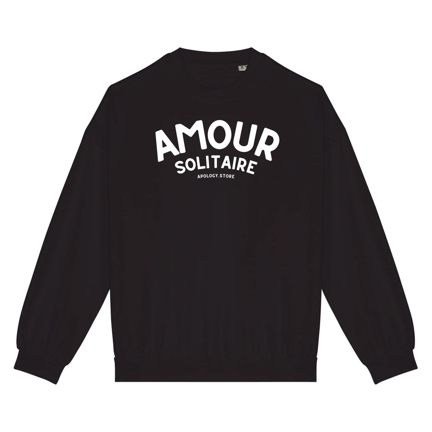 Sweat-shirt Amour Solitaire - Fabriqué au Portugal XS Noir - Imprimé en France