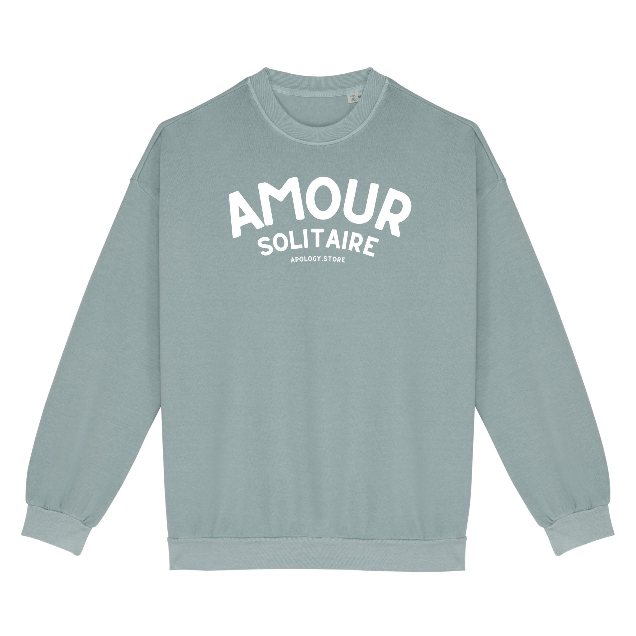 Sweat-shirt Amour Solitaire - Fabriqué au Portugal XS Vert_jade - Imprimé en France