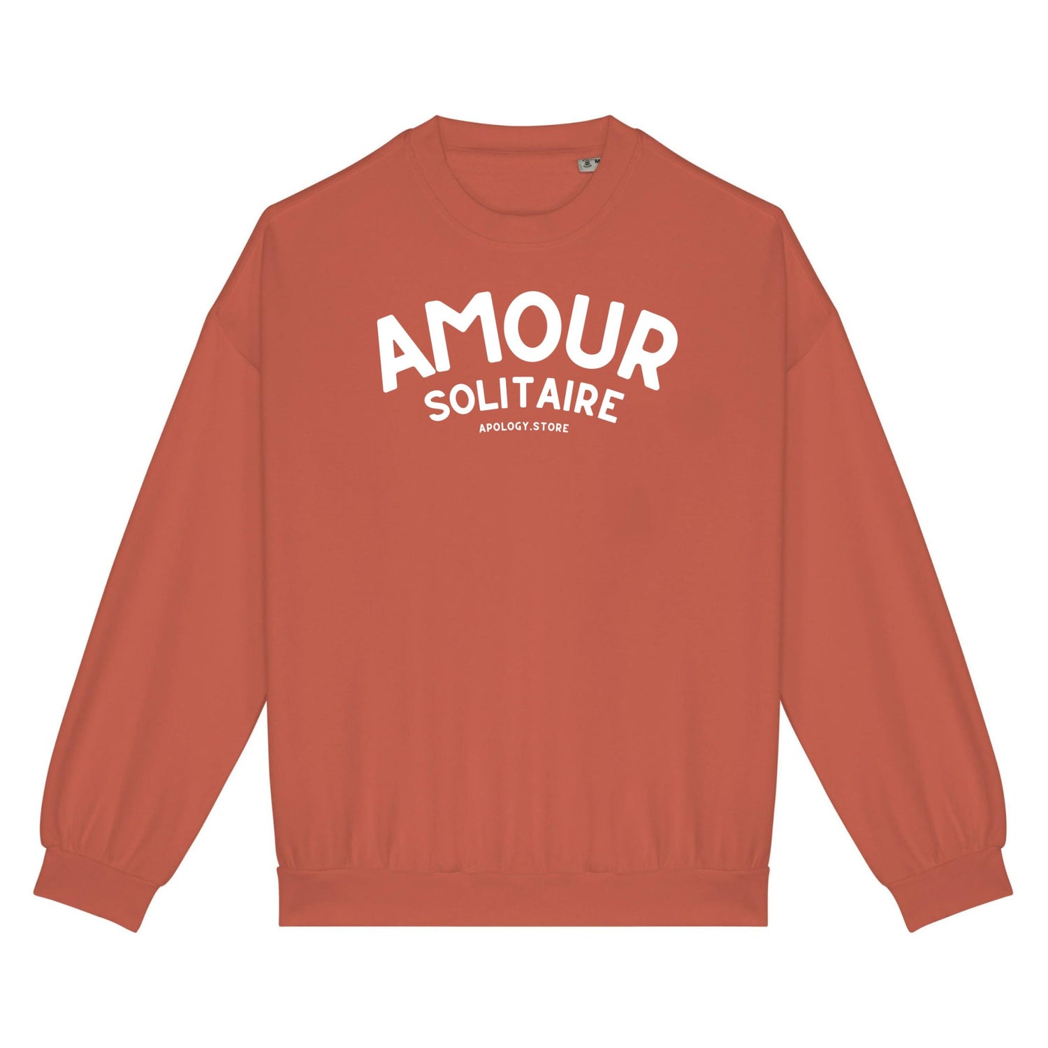 Sweat-shirt Amour Solitaire - Fabriqué au Portugal XS Orange_pomelo - Imprimé en France