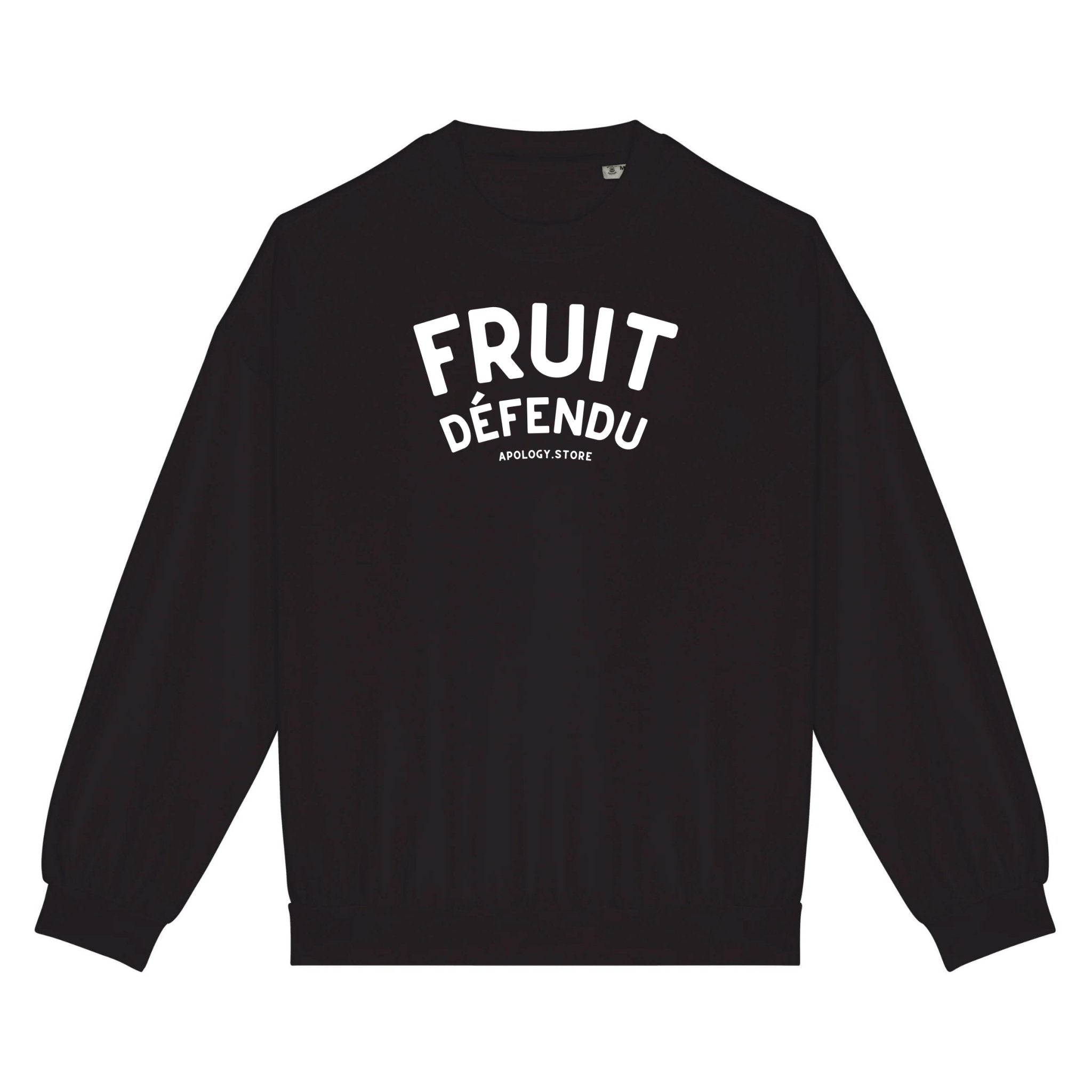 Sweat-shirt Fruit Défendu - Fabriqué au Portugal XS Noir - Imprimé en France