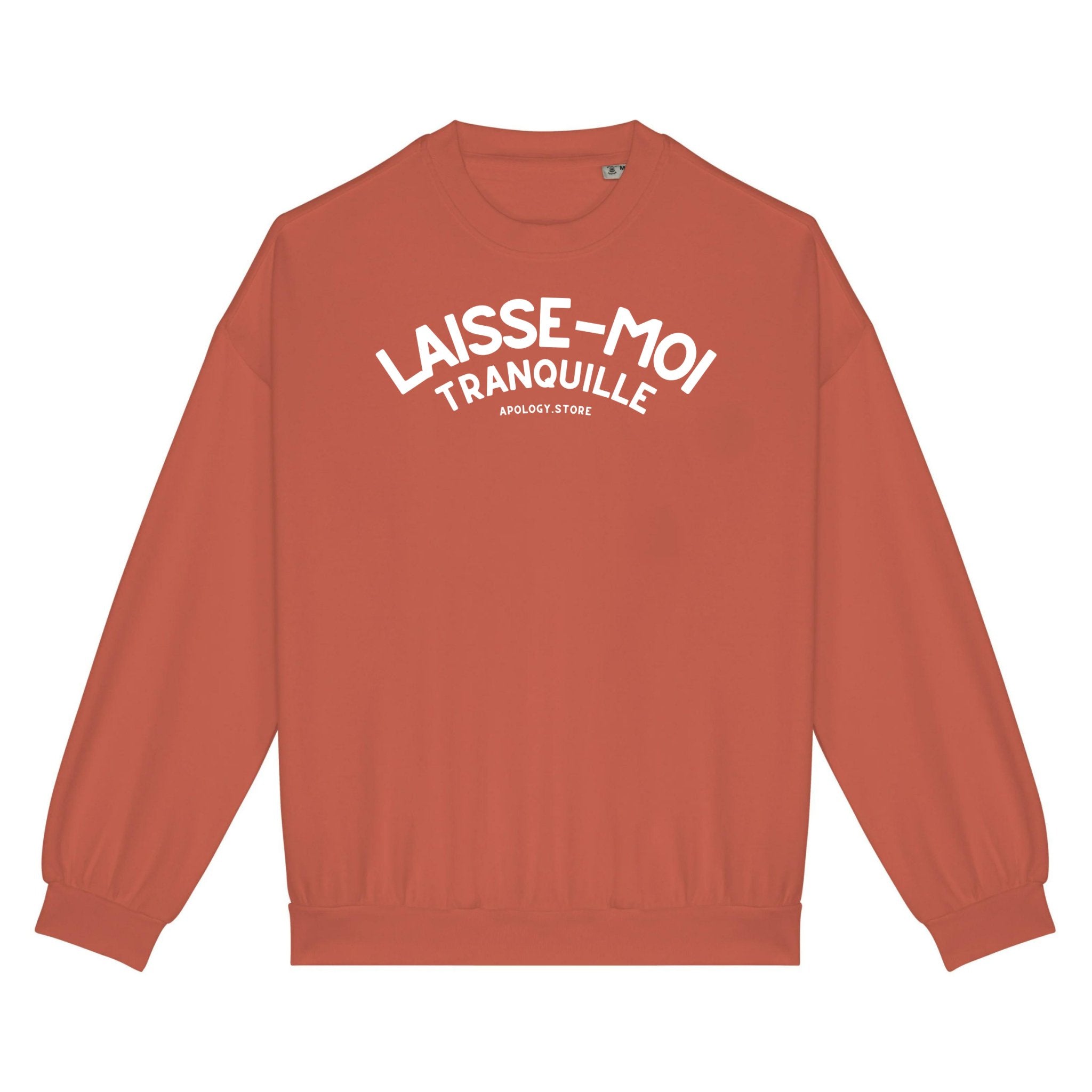 Sweat-shirt Laisse-Moi Tranquille - Fabriqué au Portugal XS Orange_pomelo - Imprimé en France