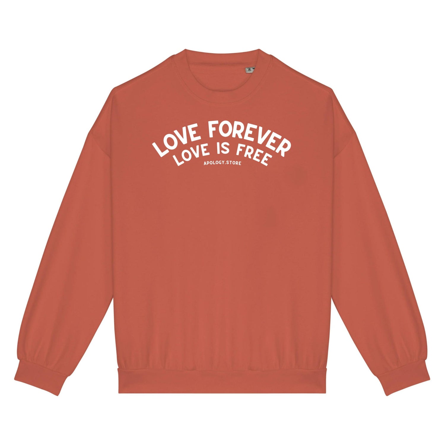 Sweat-shirt Love Forever Love Is Free - Fabriqué au Portugal XS Orange_pomelo - Imprimé en France