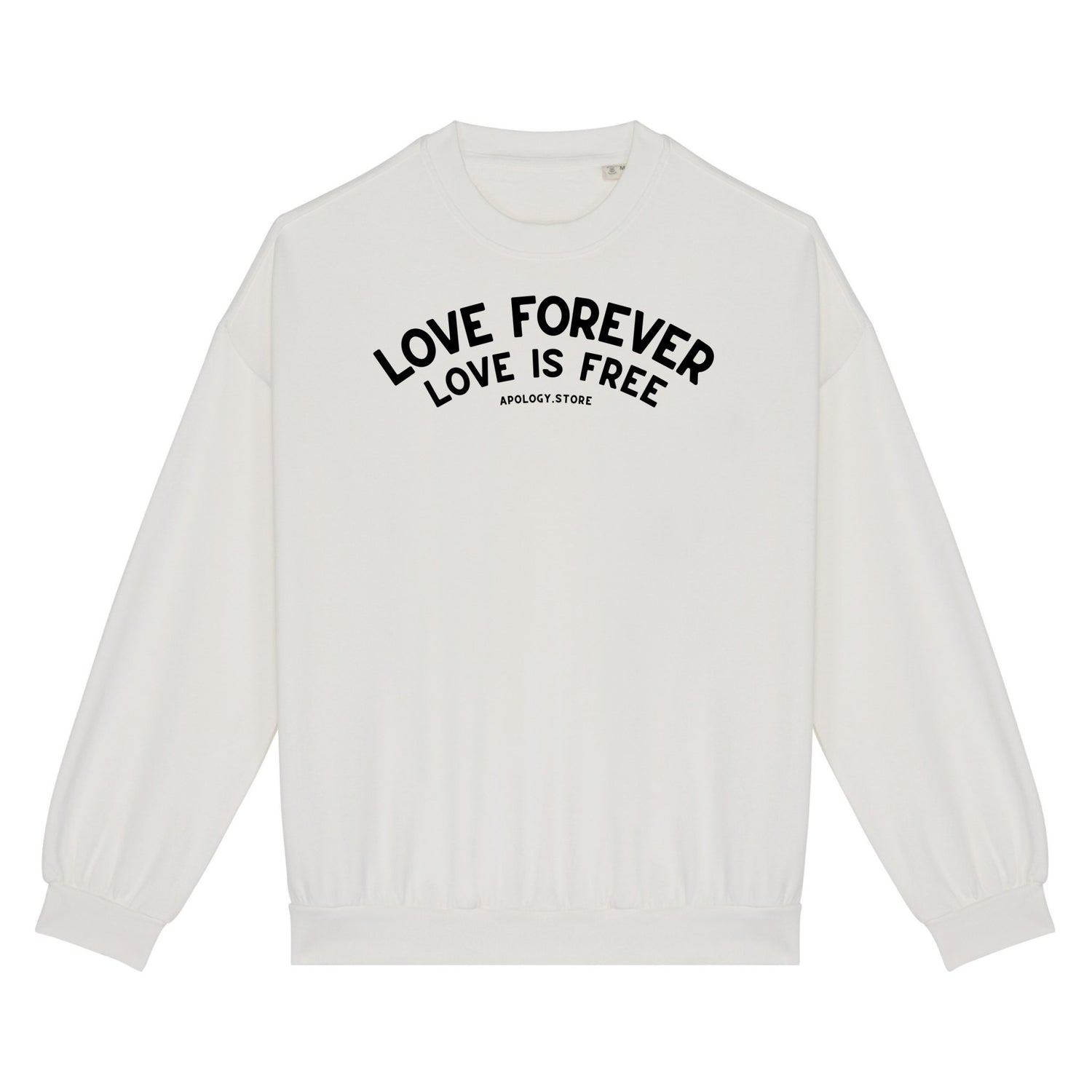 Sweat-shirt Love Forever Love Is Free - Fabriqué au Portugal XS Ivoire - Imprimé en France