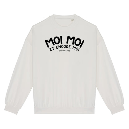Sweat-shirt Moi Moi Et Moi Encore - Fabriqué au Portugal XS Ivoire - Imprimé en France