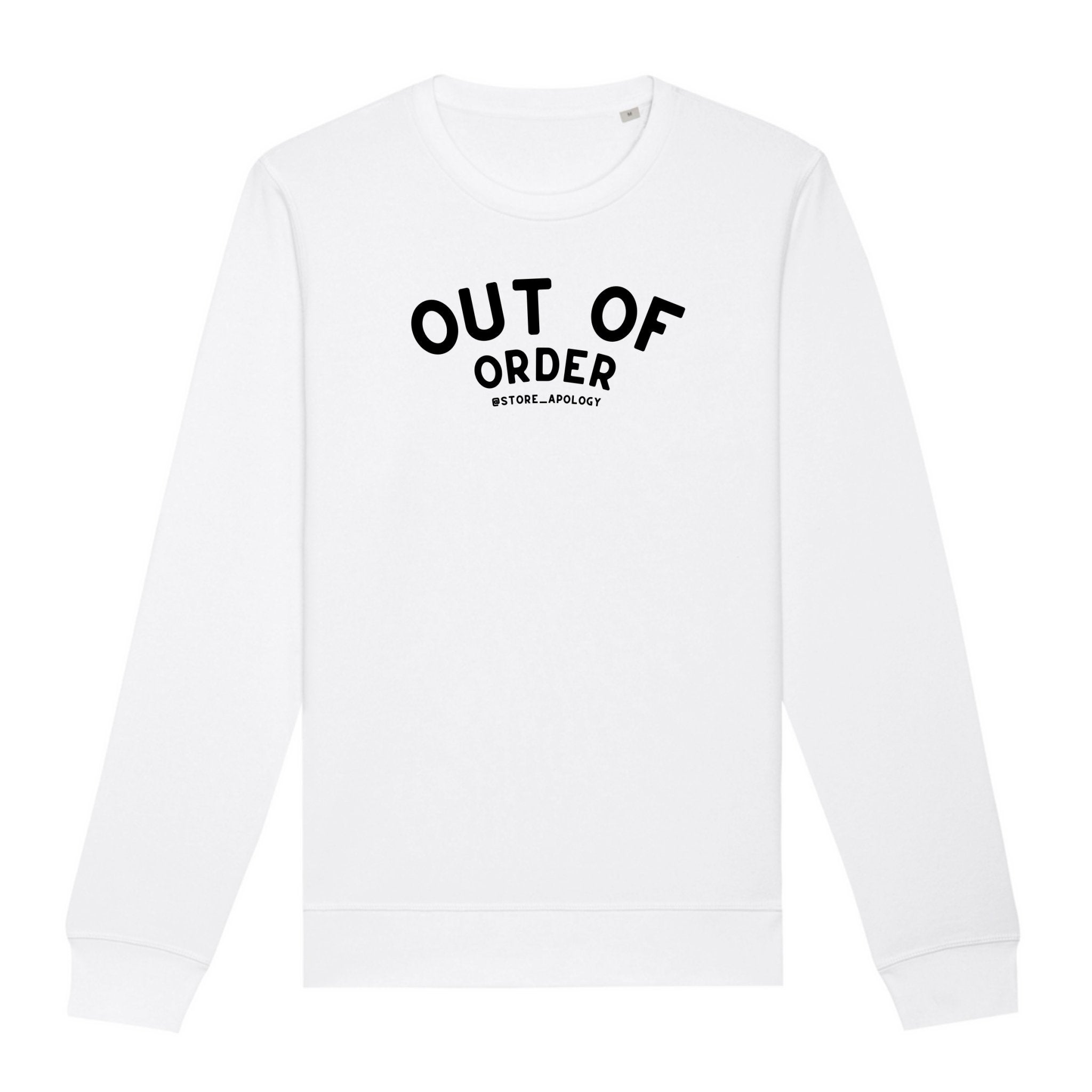 Sweat-shirt Out Of Order - coton bio XS Blanc - Imprimé en France