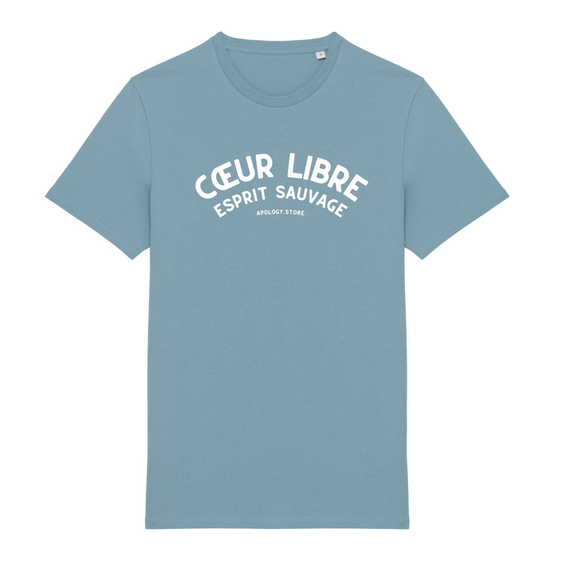 T-shirt Cœur libre, esprit sauvage - Fabriqué au Portugal XS Bleu_arctique - Imprimé en France