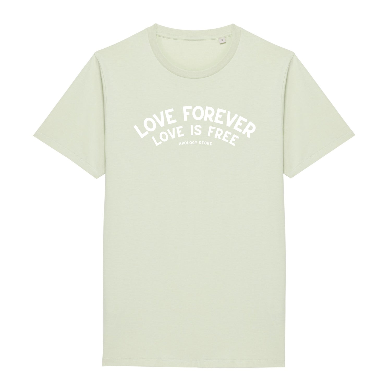T-shirt Love Forever Love Is Free - Fabriqué au Portugal XS Vert_celadon - Imprimé en France