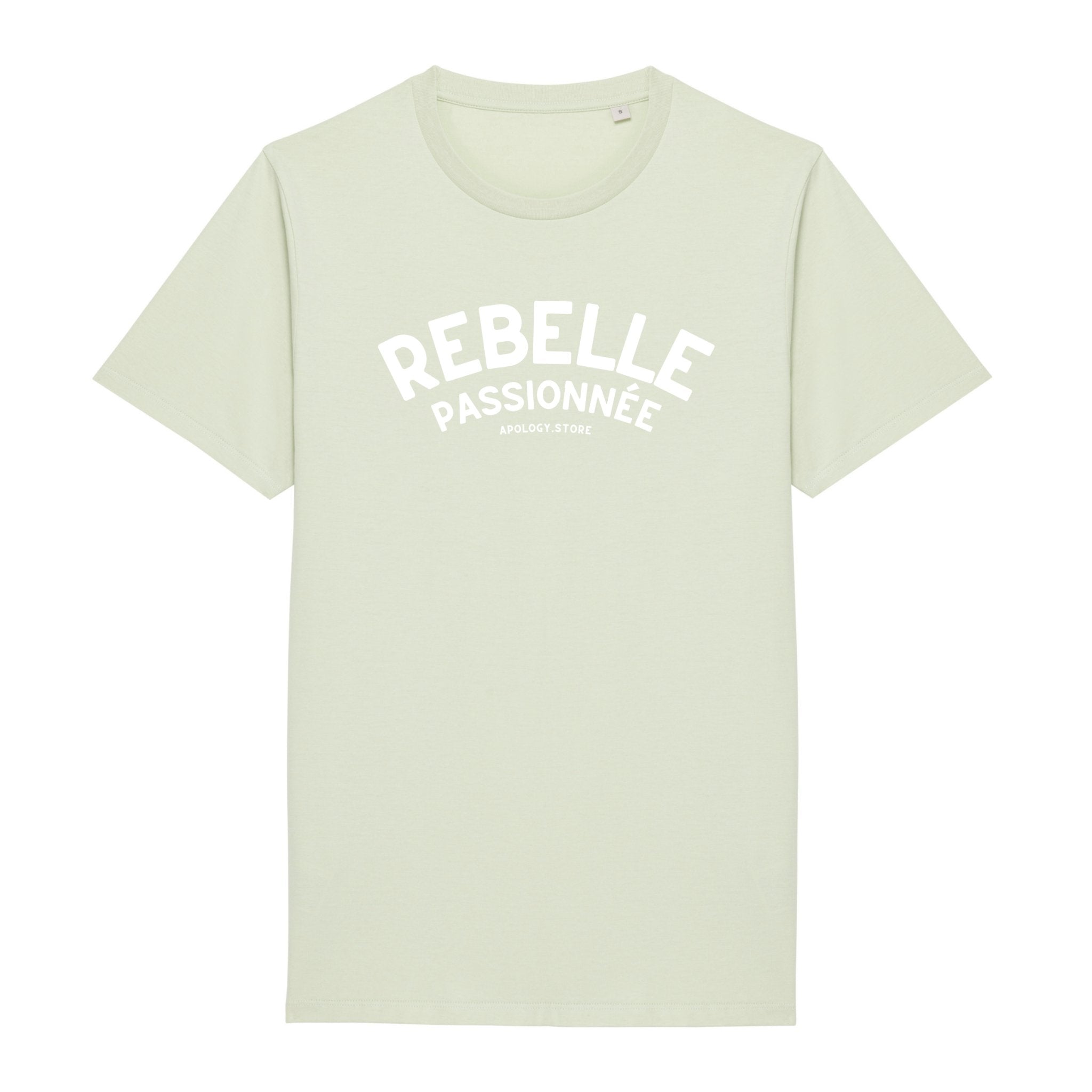 T-shirt Rebelle Passionnée - Fabriqué au Portugal XS Vert_celadon - Imprimé en France