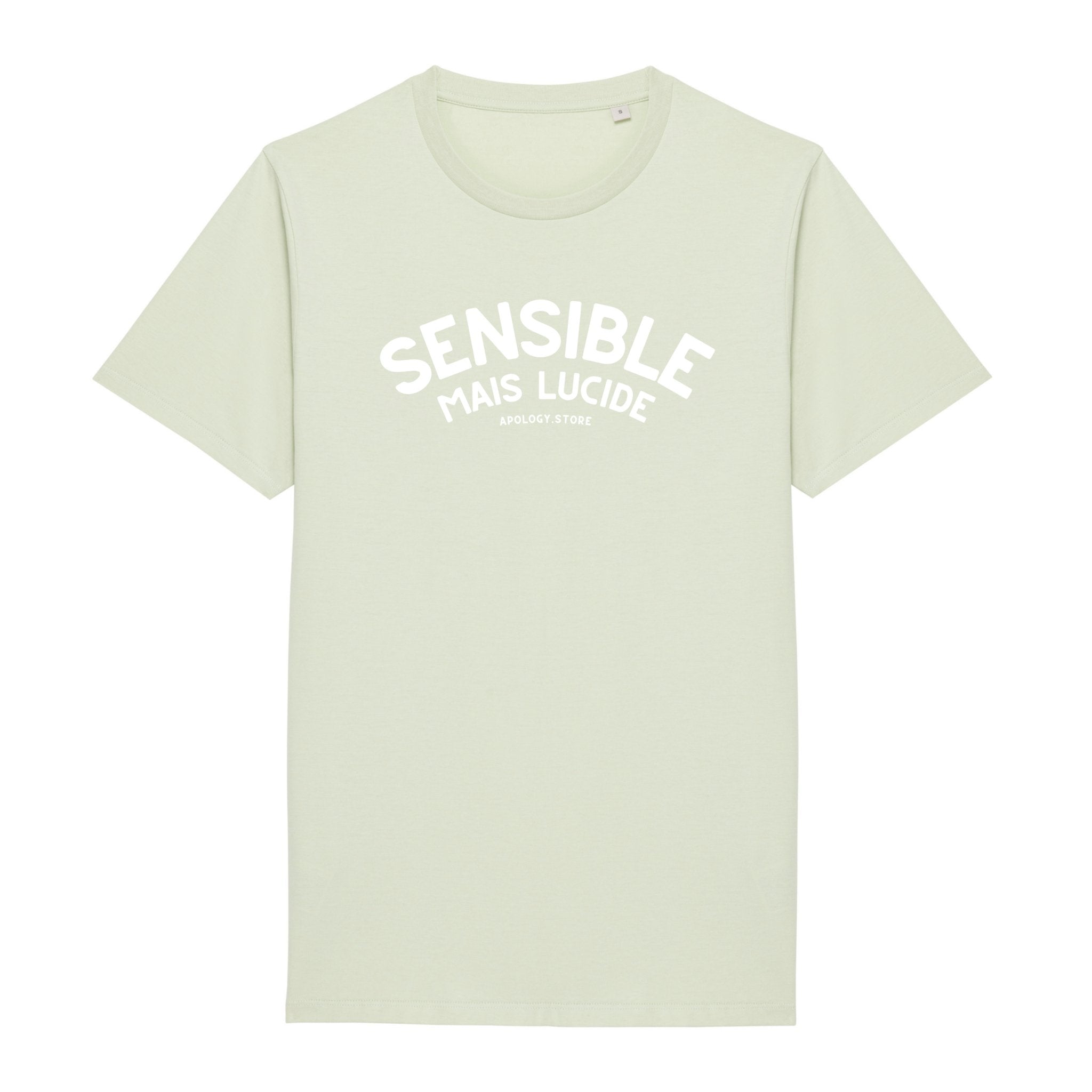 T-shirt Sensible mais lucide - Fabriqué au Portugal XS Vert_celadon - Imprimé en France